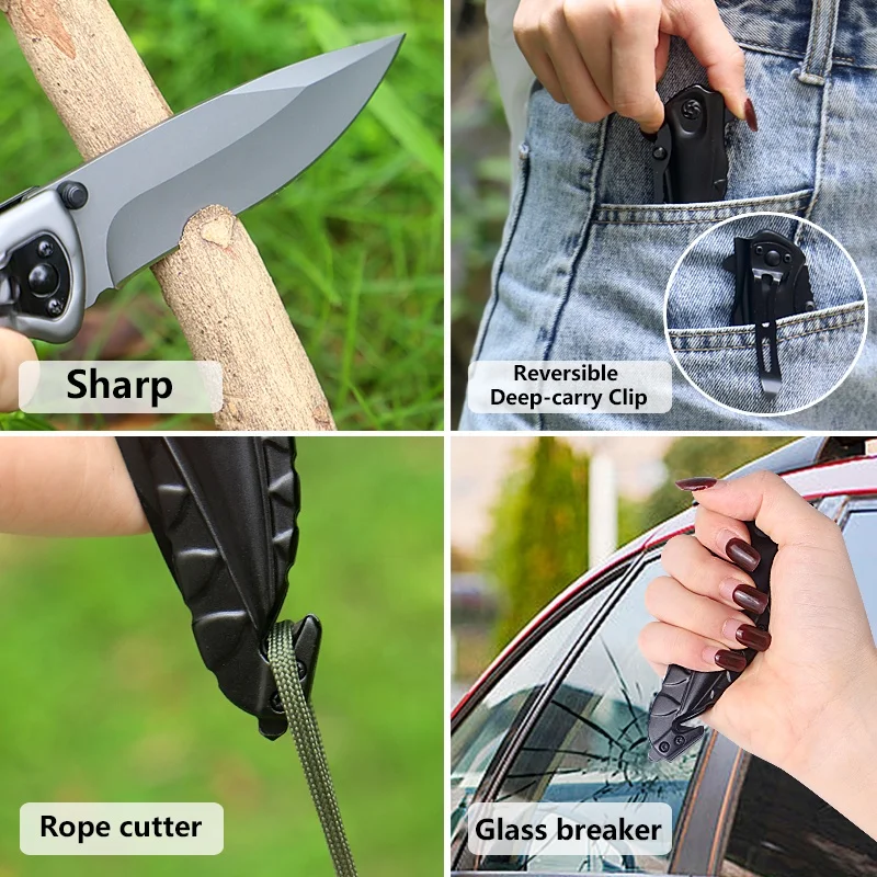 Wholesale of New Products Mini Camping Switch Blade Hunting Knife with Gift Box Tactical Folding Pocket Knife for Outdoor