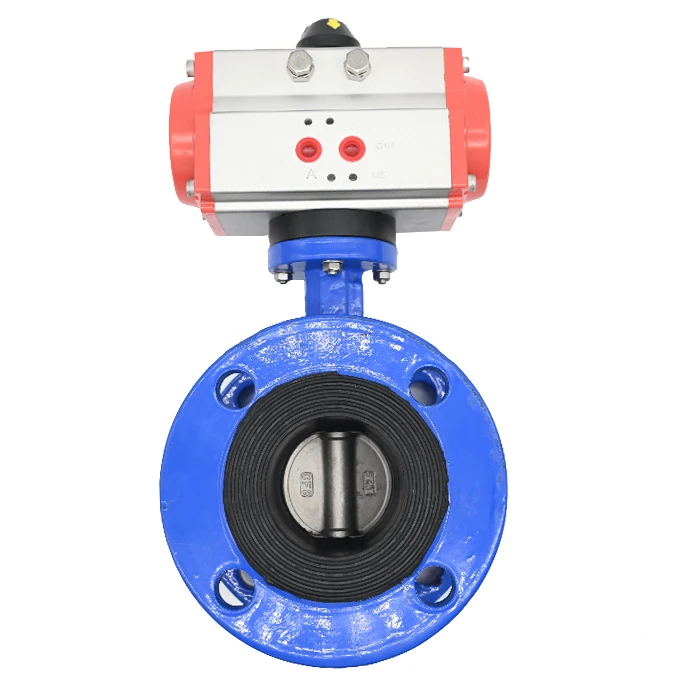 JTAIV customized Flange Butterfly Valve Stainless Steel DN15-DN100 single/double acting Pneumatic Flange Butterfly Valves