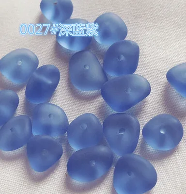 9-12MM sea glass Beads charm with Middle hole for  Necklace Bracelet DIY
