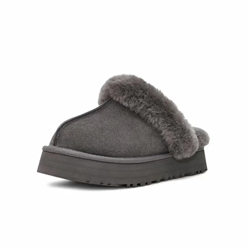 Woolen Sheep Wool Fur House Slides Slippers Slides Famous Brand Luxury Indoors Outdoor Winter for Woman Fashion Leather slipper