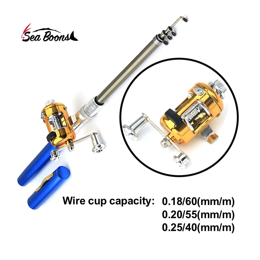 Wholesale Ice Fishing 8IN Fishing Pole Combo Set Carbon Fiber  Telescopic Rod Mini Fishing Rod