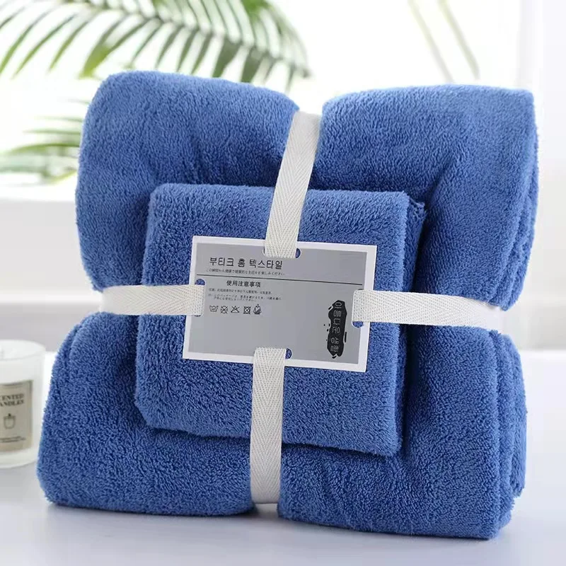 Top Quality Skin-friendly Highly Absorbent Soft Coral Fleece 3-piece Wedding Souvenir Home Hotel Towels Bath Sets