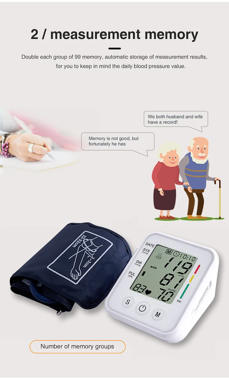 Electronic Blood Pressure Monitor Arm Style Digital Blood Pressure Monitor Accuracy Extra Large Cuff