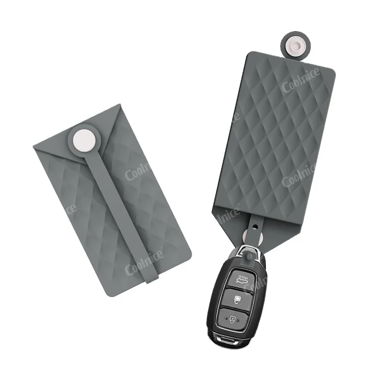 Signal-blocker  Silicone Car Key Case Cover Modern Keychain Keys Bag Holder Styling Accessories