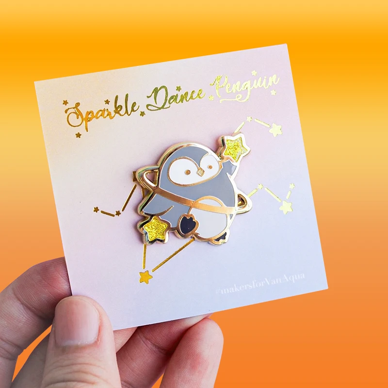 United States New Colourful Christmas Penguin Animal Shape Badge Soft Hard Enamel Lapel Pin Gift Box