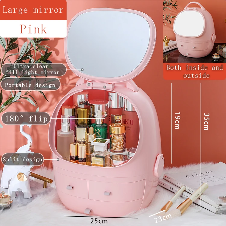 OEM Led Cosmetic Storage Box Plastic Storage Box Makeup Organizer Case Drawers Display Container Boxes For Home Storage