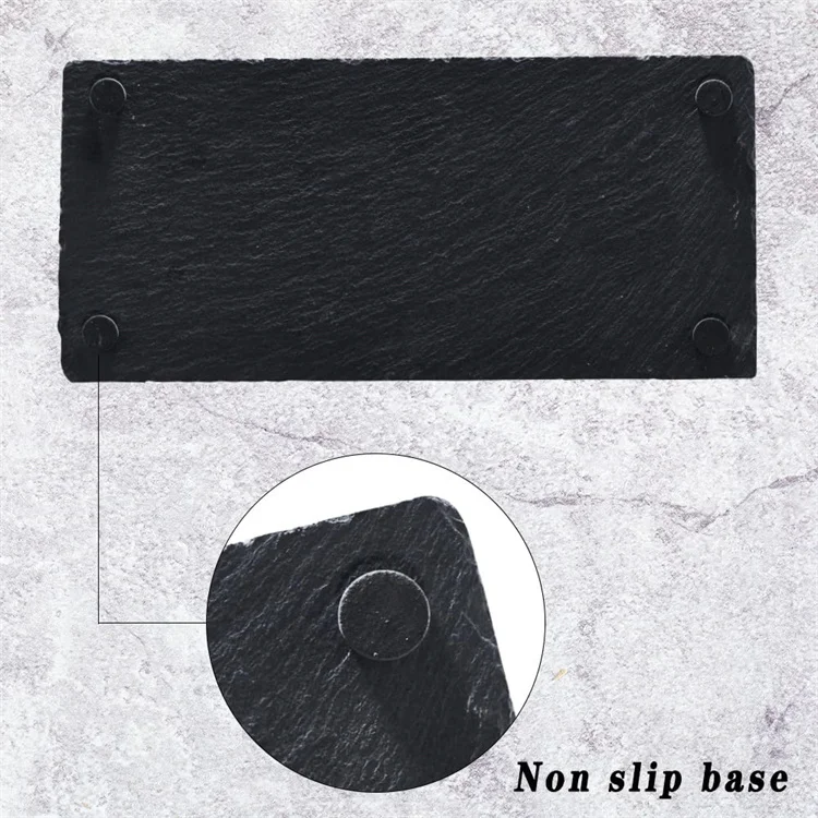 Hot Selling Cheap Custom Dinnerware Black Natural Stone Tray Cheese Board Slate Plate Slate Serving Platter