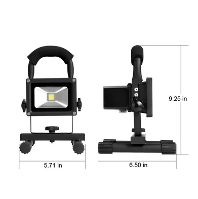 Waterproof 60W Halogen Equivalent Mobile Flood Lamp Portable 600lm 10W Rechargeable LED Work Light