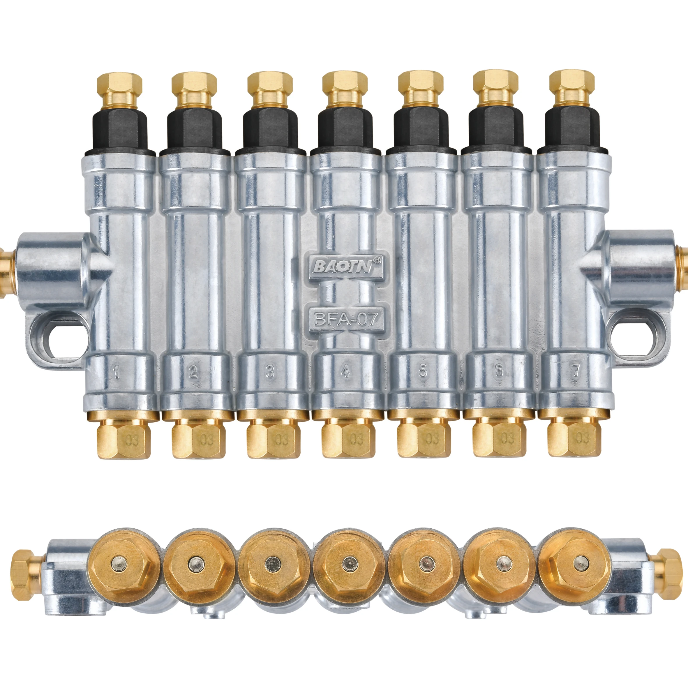 China BAOTN GFA 7 outlet quantified decompression oil grease distributor central lubrication system dispenser for lathe cnc