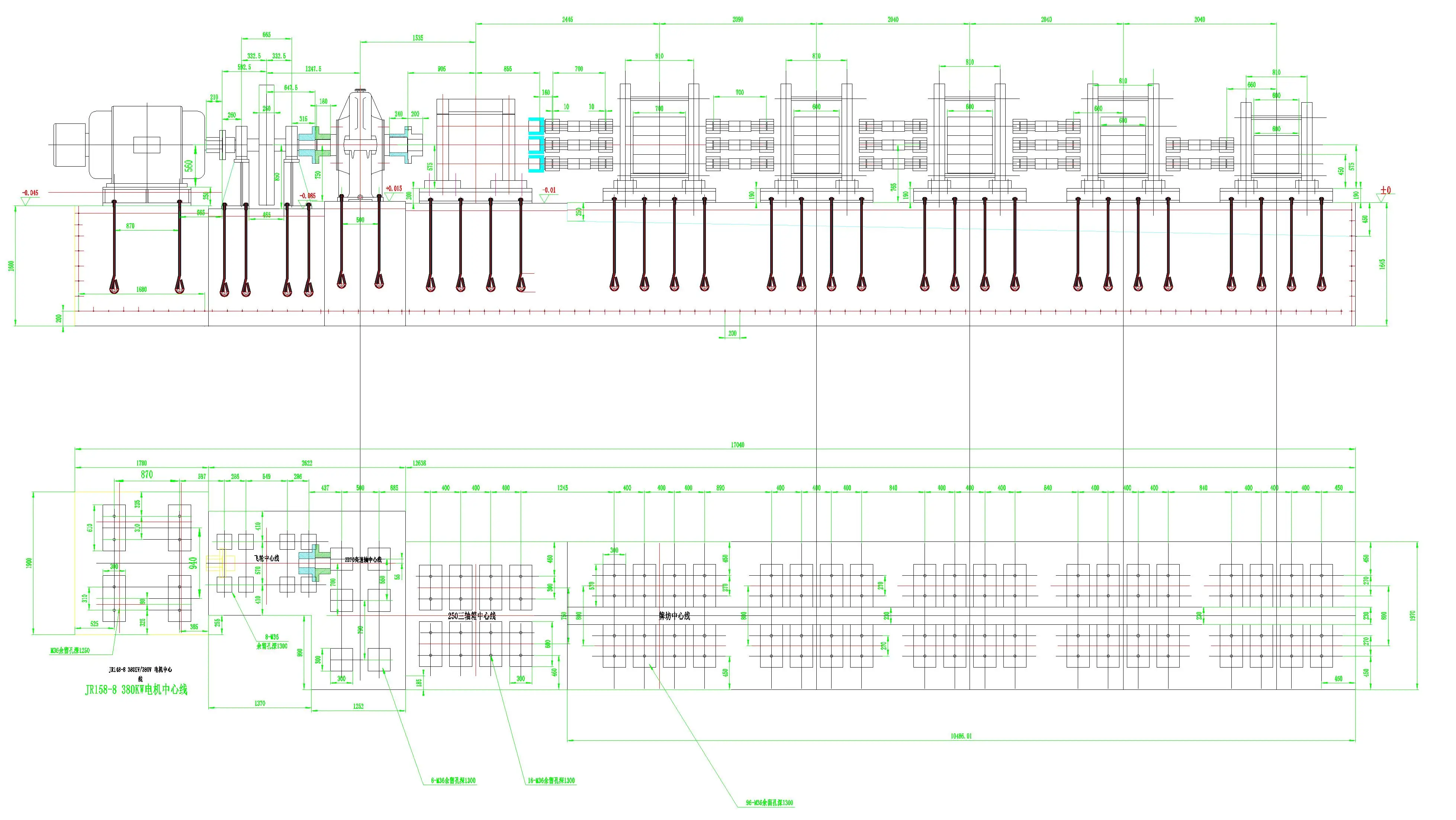 Die casting aluminum steel iron copper raw material deformed steel thread rolling bar mill rebar wire rod production line