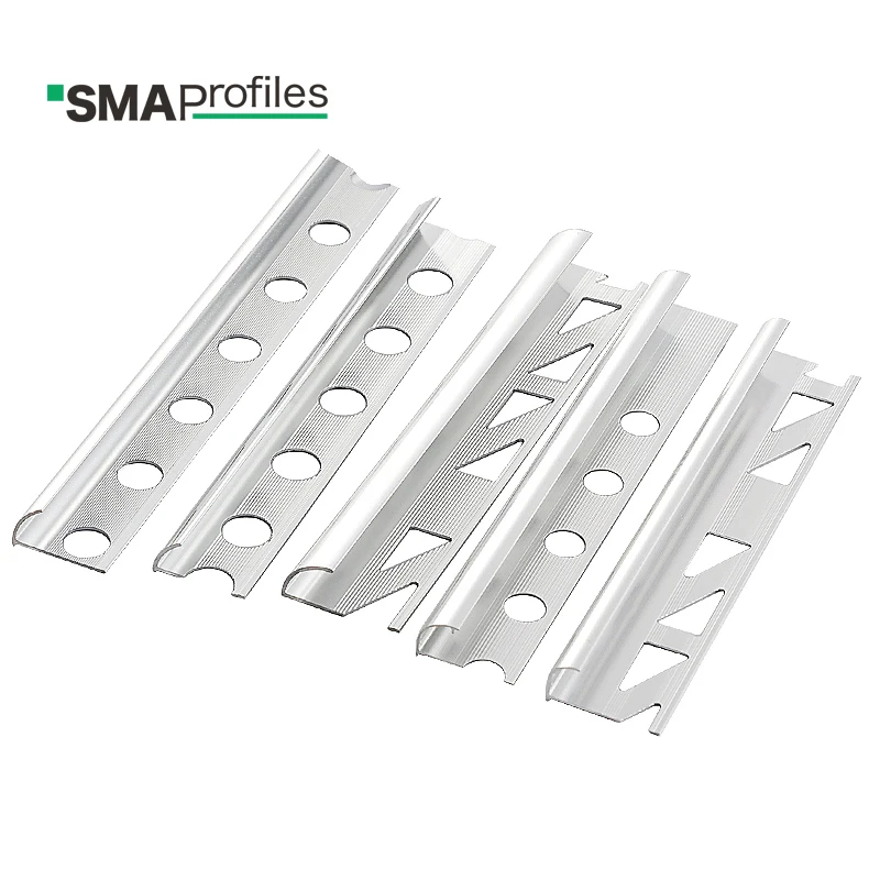 SMAProfiles Wholesale Aluminum Tile Corner Trim Round Shaped Metal Tile Edge Trims For Wall Floor Corner