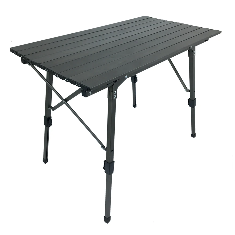  YILU Modern Adjustable Garden Travel Camping Picnic Folding Table Wood Grain Lightweight