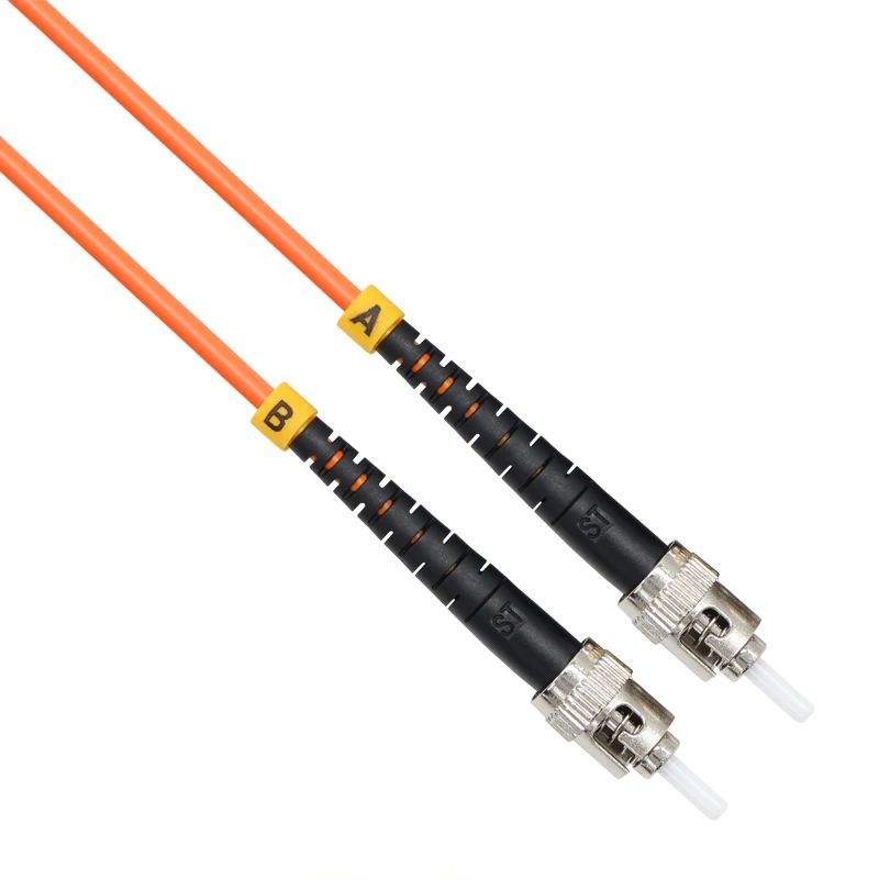 VCOM High Quality Fiber Optic Patch Cord With ST To ST Connectors Indoor FTTH Round Drop Multimode Simplex Fiber Patch Cable