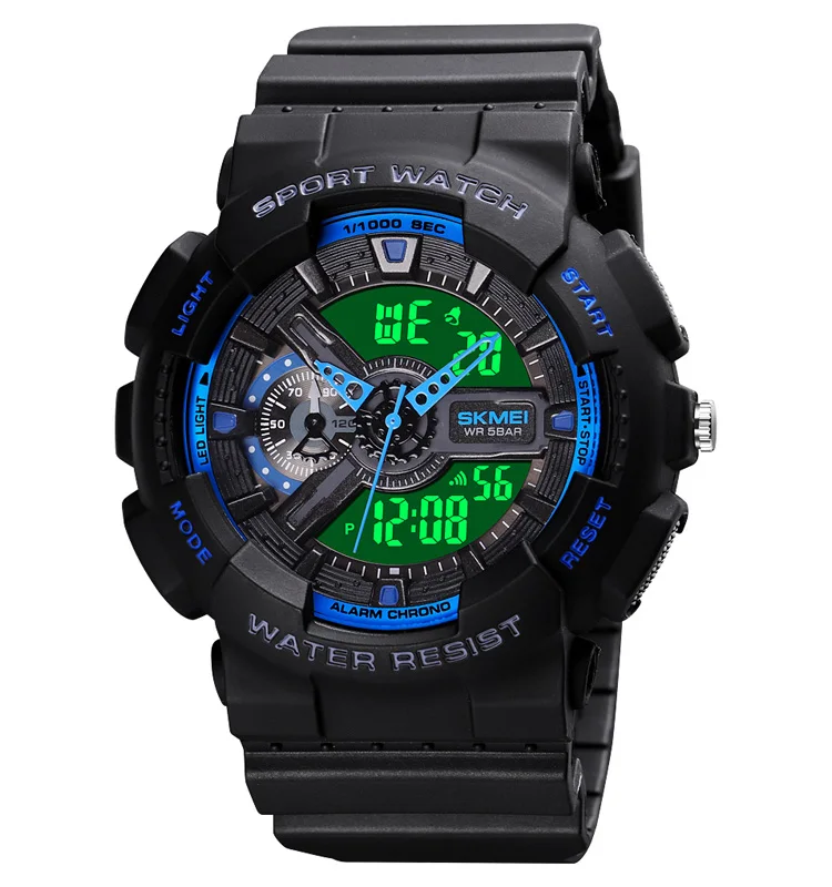 SKMEI 1688 fashion sport watch luxury brand waterproof rubber analog digital watch