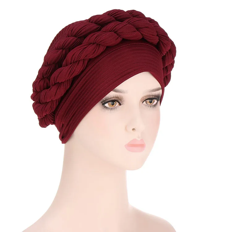 New Style Turban Braid Crumpled Twist Braid Muslim Wholesale Turkish Hijabs Hijab Cap Muslim Malaysia Hijab