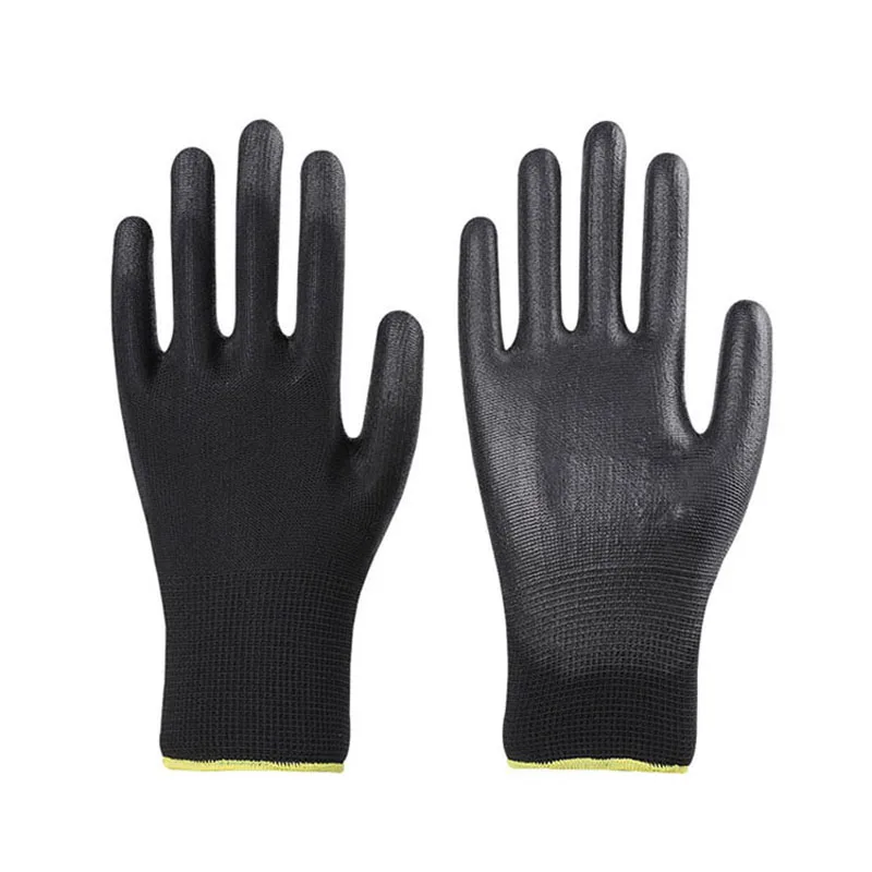 Manufacturer 13G Construction Safety Protective Polyurethane Dipped Polyester Knitted PU Palm Coated Nylon Garden Hand Gloves