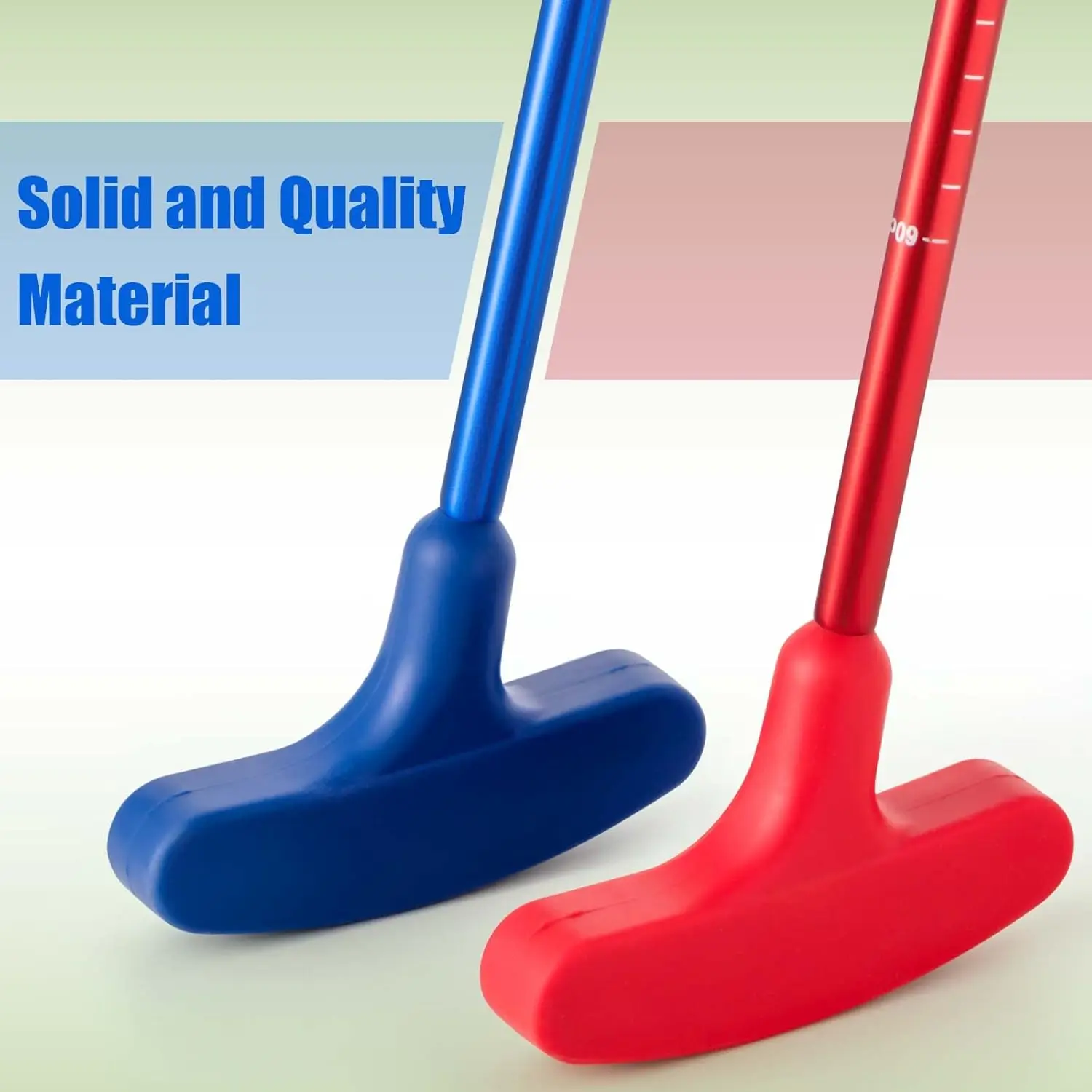 Two 2-segment bidirectional telescopic golf putters are suitable for any left-handed or right-handed golfer with 8 balls.