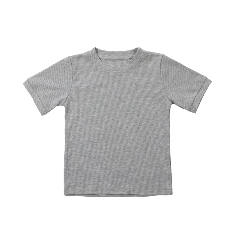 
Organic Gray Hot Sale High Quality Wholesale Short Sleeve Unisex Baby Tops T-shirt 