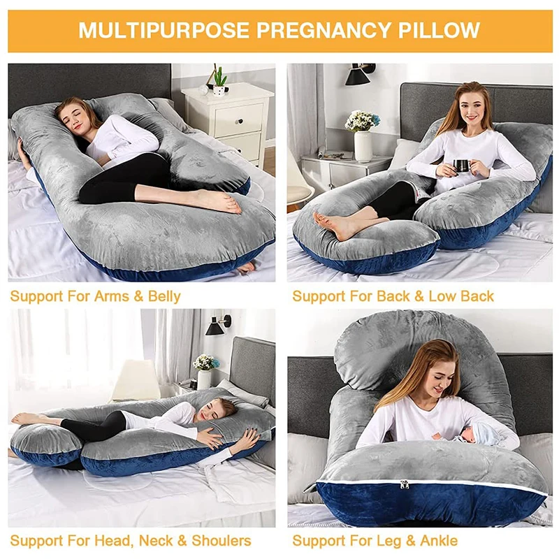 High Quality Customized J Shaped Body pregnancy pillow multi functional for Sleeping