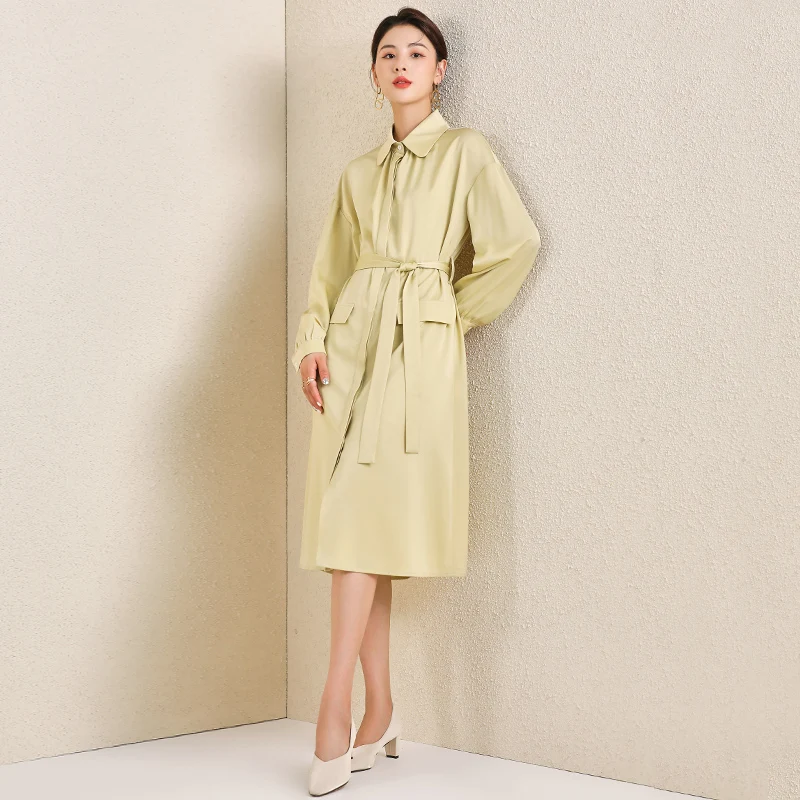 2022 Low MOQ OEM Clothing Manufacturers Custom midi shirt dress Causal Business Dress Long Blouse Latest Formal Dress for Woman