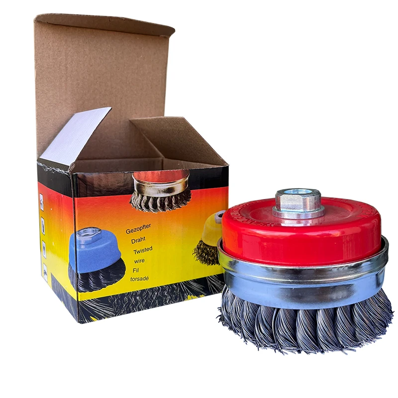100mm Factory Twisted Knot Bevel Brush Wire Wheel Cup Steel Wire Brush For Angle Grinder