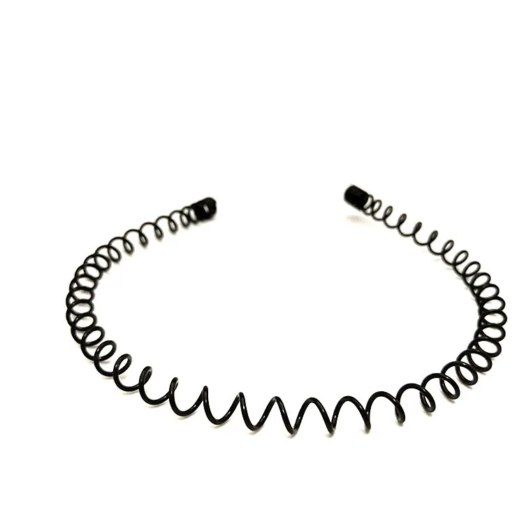 Металлическая повязка на голову черный обруч для волос волнистая унисекс гибкие повязки аксессуары женщин и