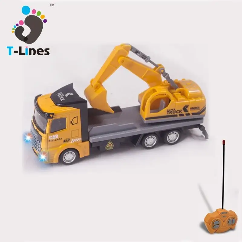 1:48 Alloy RC Car Construction Trucks Plastic Radio Control Mixer Truck Excavator Cars Toys For Kids
