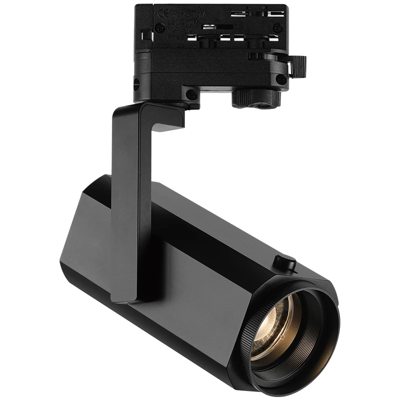 3-phase Adaptor 20W 24W Dimmable Adjustable Focusable Beam Angle COB LED Track Light Black Aluminum Museum 60 97 Modern Cree