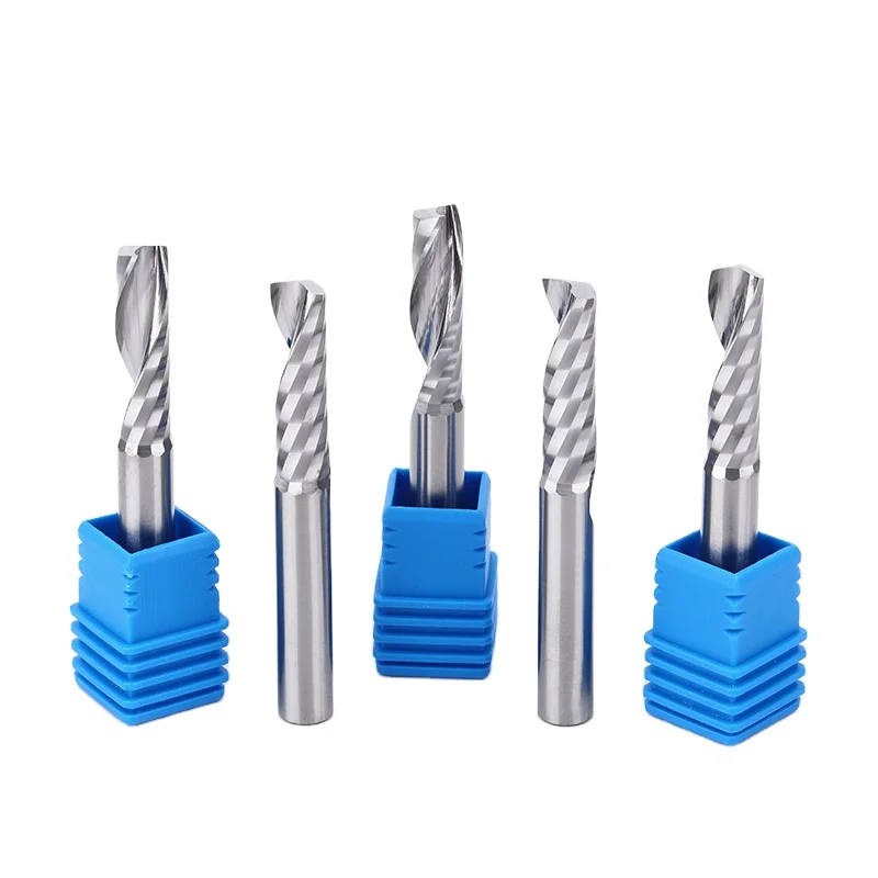 Qiye lathe cutting tool 3.175-10mm Solid Carbide Single Flute End Mill For Aluminum