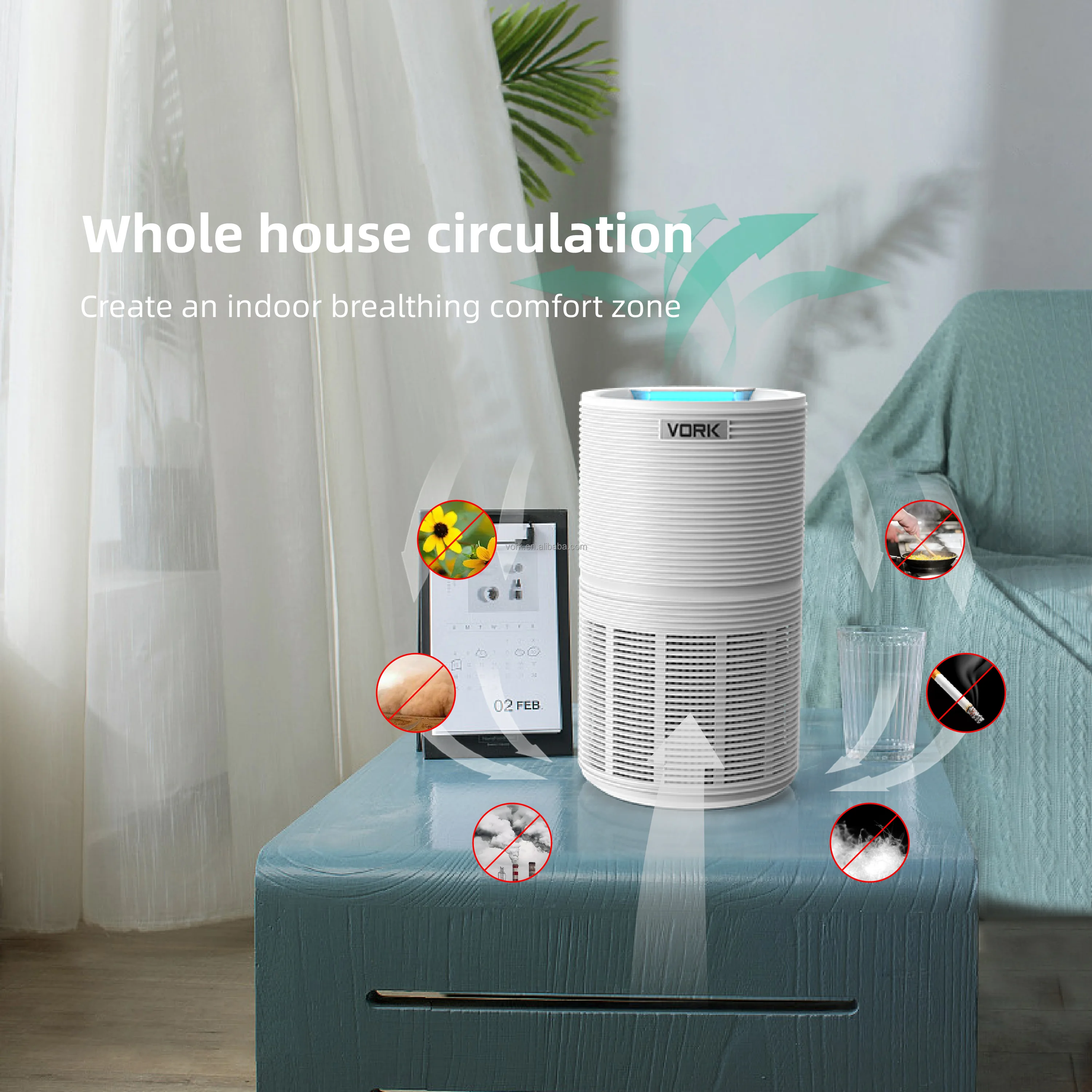 Vork Room Air Purifyer Machine Quiet air purifiers for Bedroom