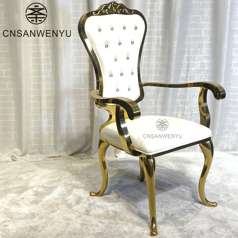 Hot sale high back wedding chair wedding supplies gold stainless steel furniture wedding chairs
