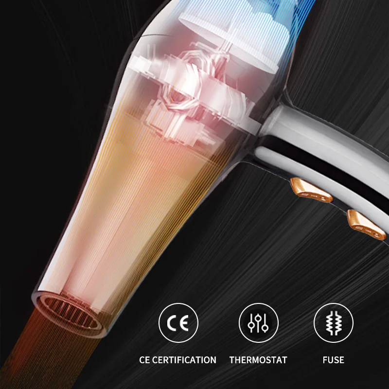 Moehair Ready Stock LED Display AC Motor Salon Hair Dryer With Diffuser Concentrator Nozzle