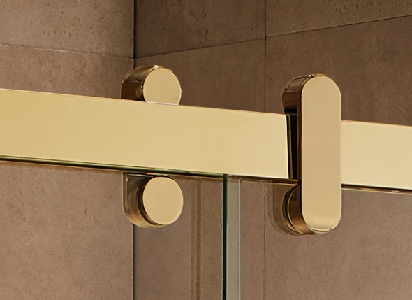 Hotel customized gold sliding glass shower door hardware glass shower screen