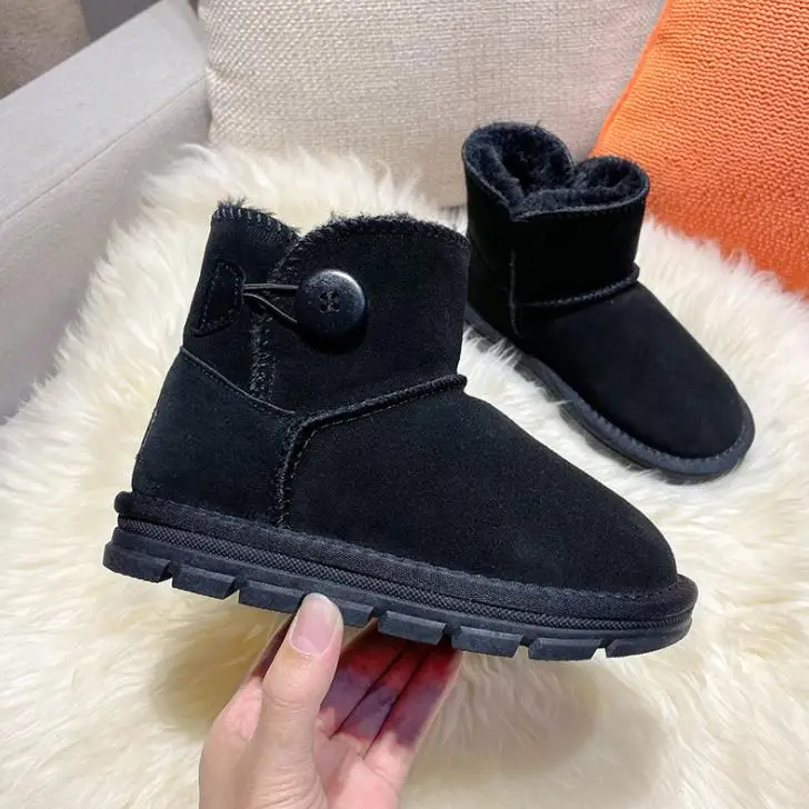 Детские зимние ботинки на меху для девочек, сезон осень-зима 2021, теплые флисовые ботинки от производителя, оптовая продажа