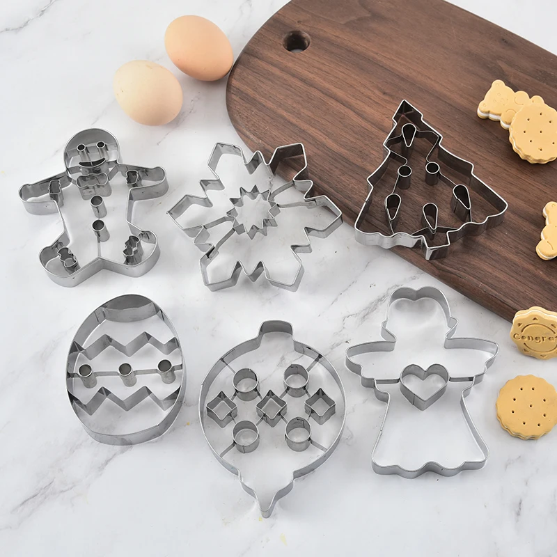  Праздничный креативный Рождественский резак для печенья 6 шт. инструмент украшения из нержавеющей стали инструменты тиснения торта набор резки