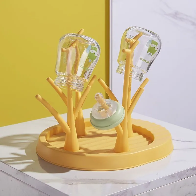 BAP-free food grade PP baby spaces saving bottle brush stand drying  rack
