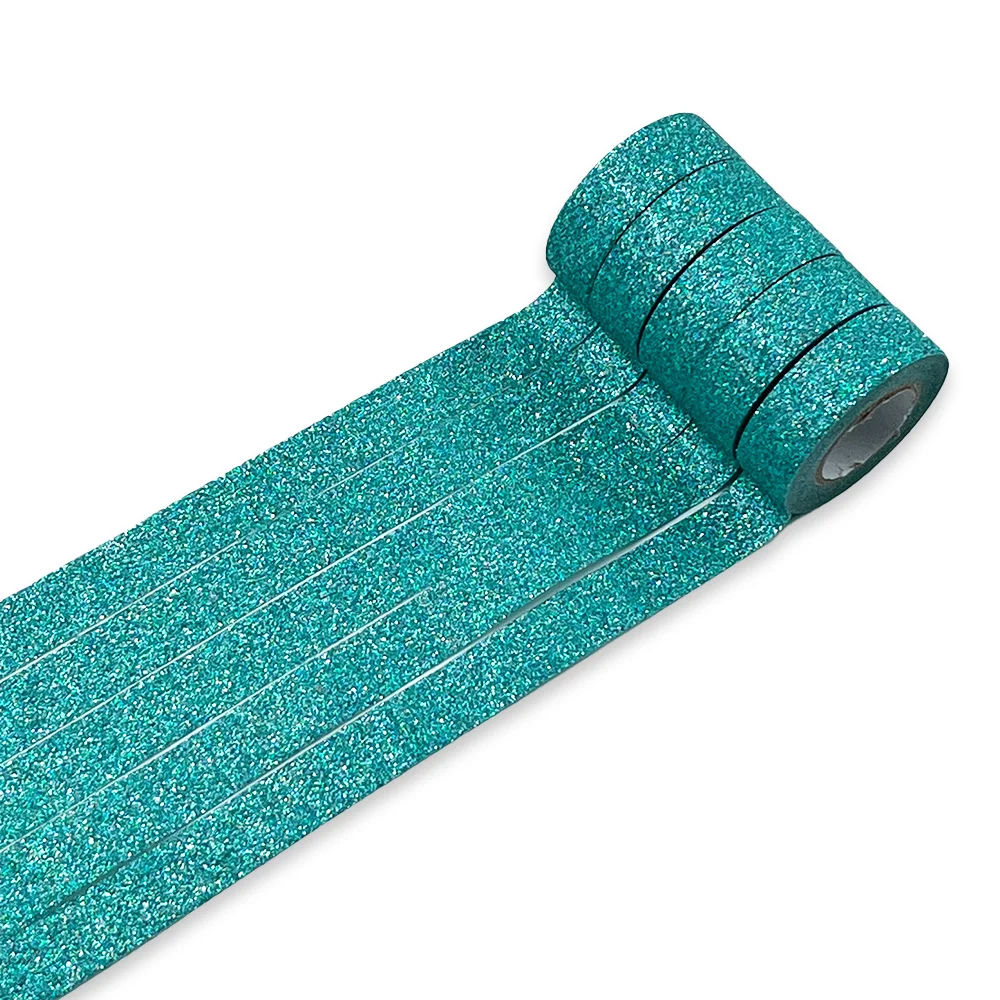 Glitter Washi Tape  9 Rolls 15mm Colored Rainbow Washi Masking Tape Set Skinny Decorative Tape for  DIY Crafts