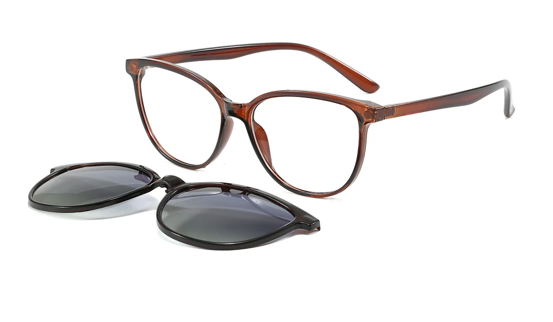 2 in 1 Multi-Function Clip-On Polarized Outdoor Sunglasses Unisex Sunglass Round Frame Two-in-One Magnet