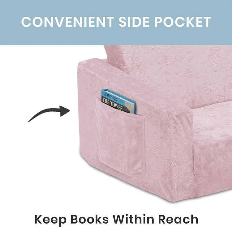 Living Room Sofa Set Furniture 2-in-1 Flip Kid Play Couch Convertible Kids Sofas Beds for Playroom Bedroom Children