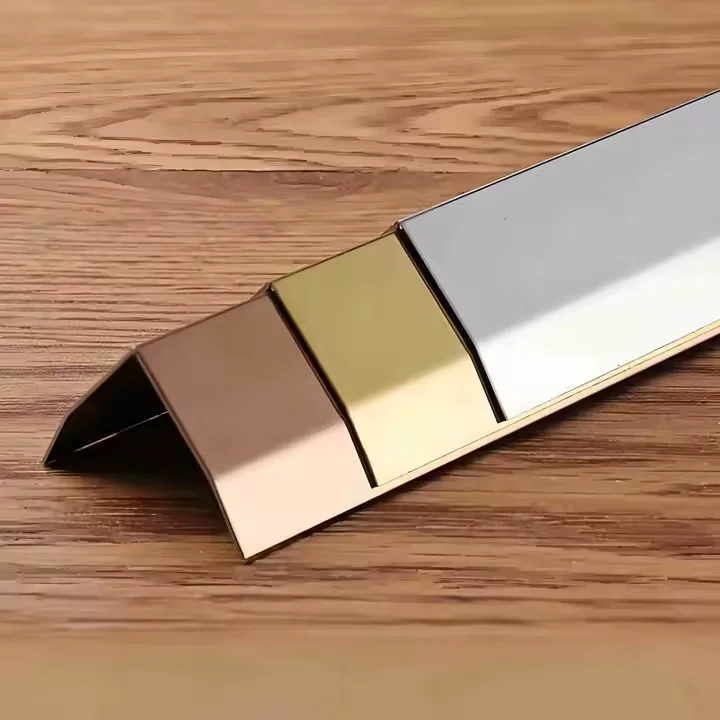 Golden Decoration Profile 304 Stainless Steel Tile Trim L Channel Line Wall Decor Interior Design Shaped Metal