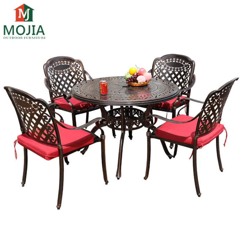 Factory Supplied Cast Aluminum Patio Dining Tables Modern Garden Sets Antique Bronze Outdoor Furniture Bistro Small Furniture