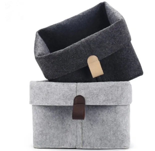Factory wholesale custom simple felt storage box handmade small felt organizer bag