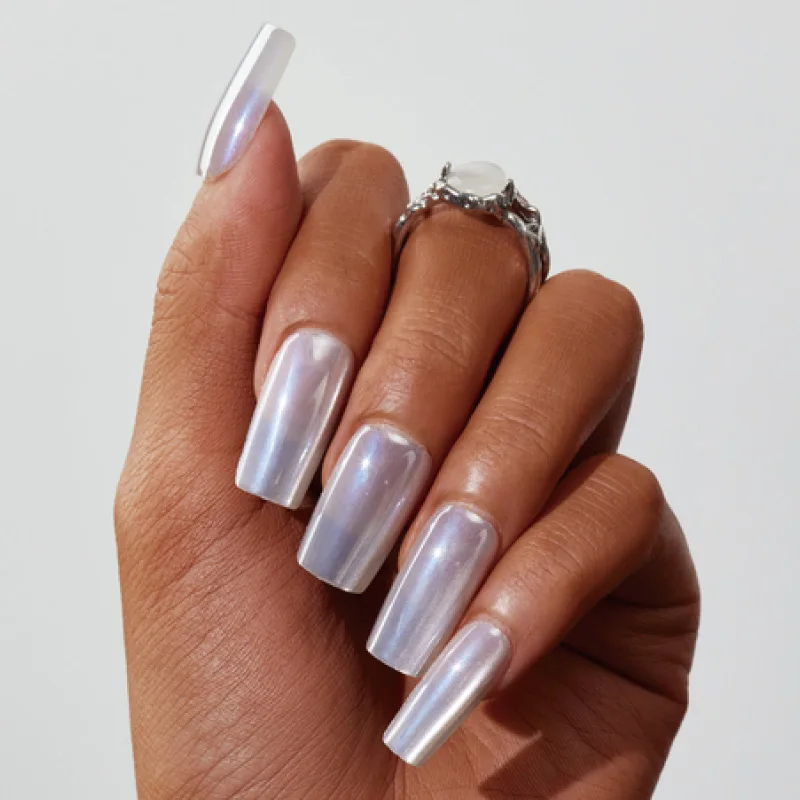 MISS GORGEOUS Pearlescent Effect False Nails Spring Summer Season Flower Design 24pcs OEM Wholesale Almond Press On Nails