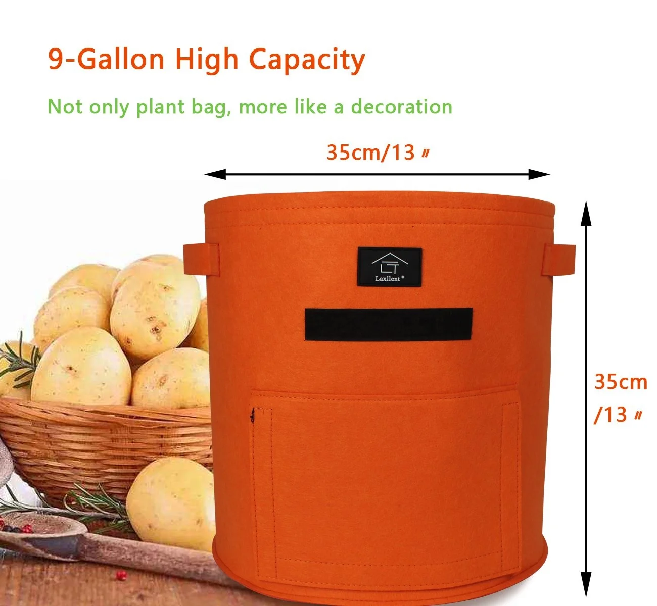 France Warehouse RTS Laxllent Pflanzen Tasche Kartoffel Pflanzsack Tragegriffen  4er Pac Grow Bags Fabric Pots