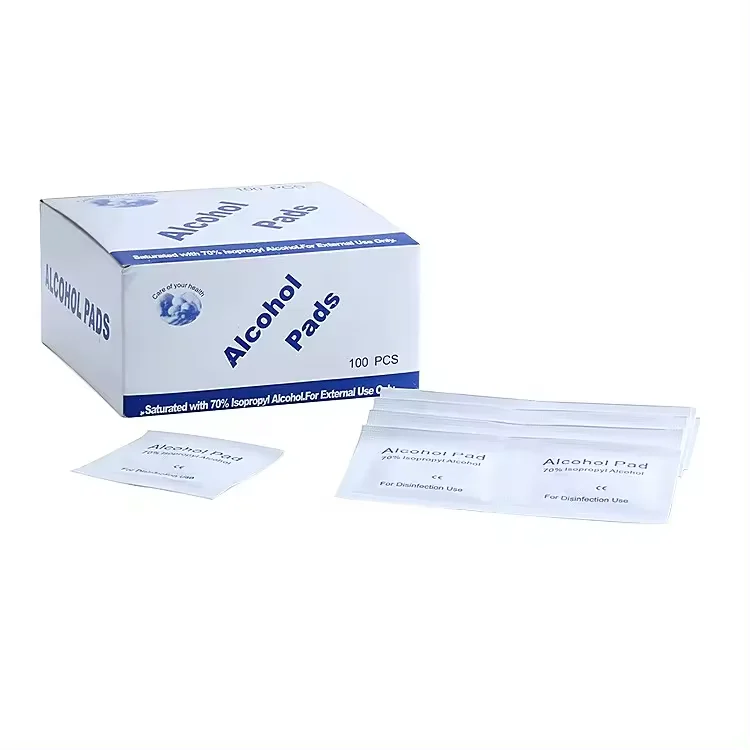 Wholesale 70% Antiseptic Prep Pads Antiseptic Clean gauze pad disinfectant wipes in Box Sterile Pads for Hotel Restaurant Home