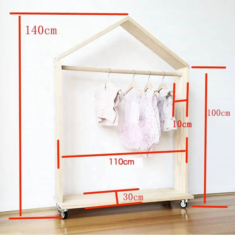 Children wood coat rack Clothing store window display stand Solid wood