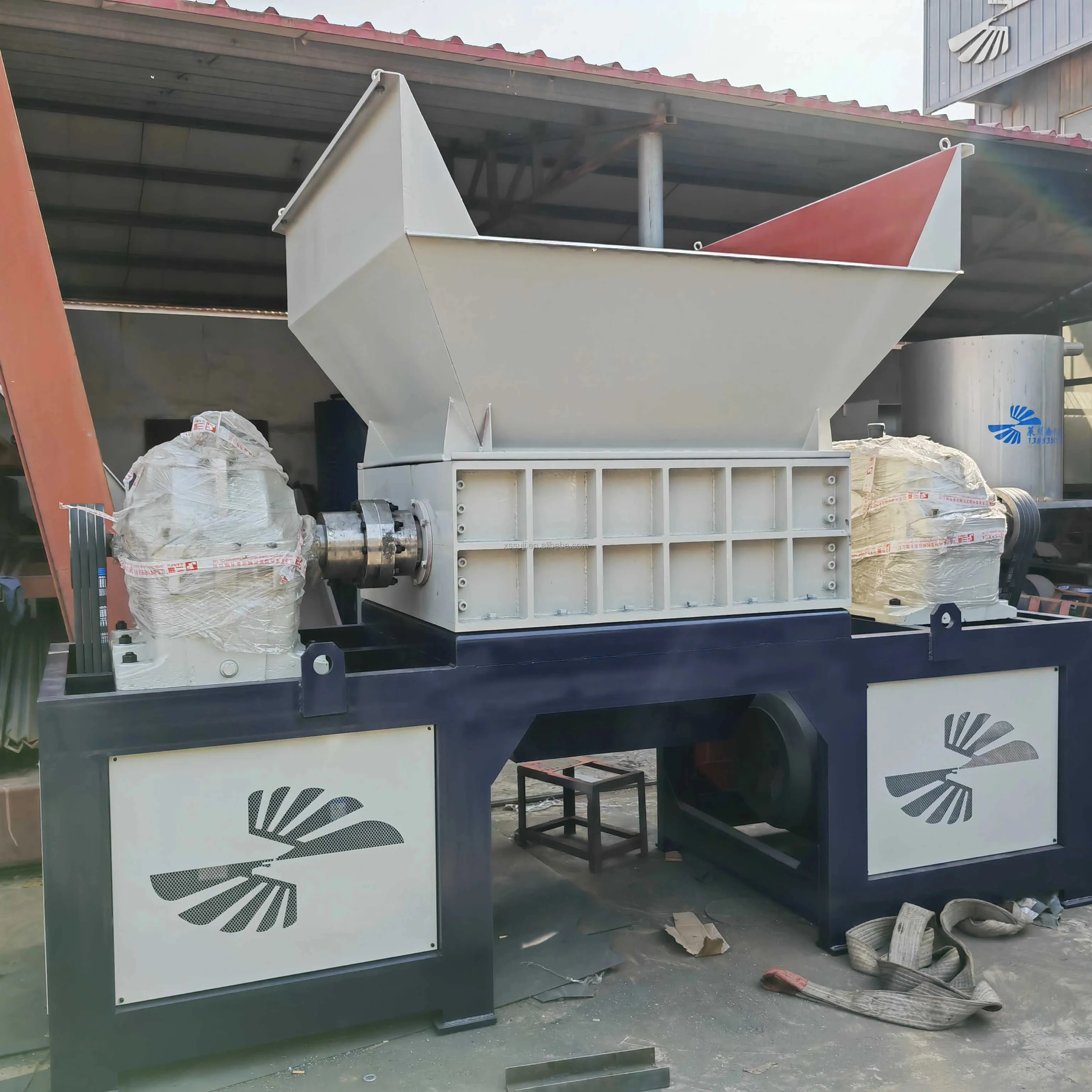 machine recyclage tire shredder  clothes crusher machine price soft plastic rubber sheet heavy duty shredder and crusher