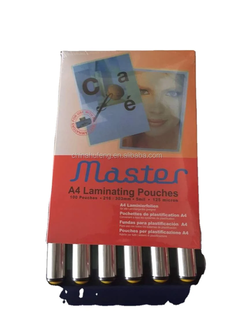 A4 laminating pouch film lamination pouches sheets foil /laminiertaschen/polaseal/plastificacao/encuadernadoras/termolaminadora/