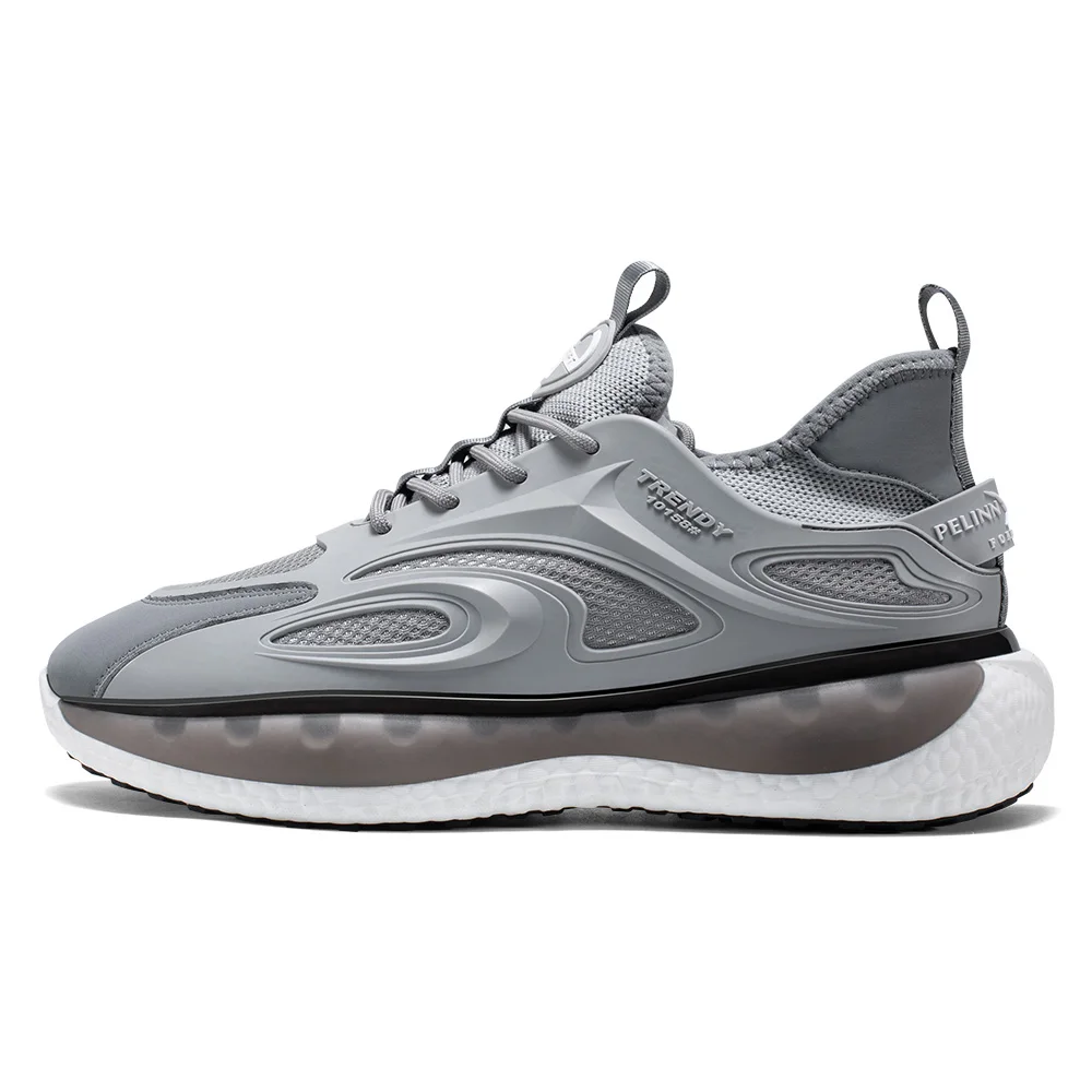 Летняя сетчатая обувь, дышащие амортизирующие беговые кроссовки, мужская удобная Легкая повседневная спортивная обувь, увеличенная на 7 см