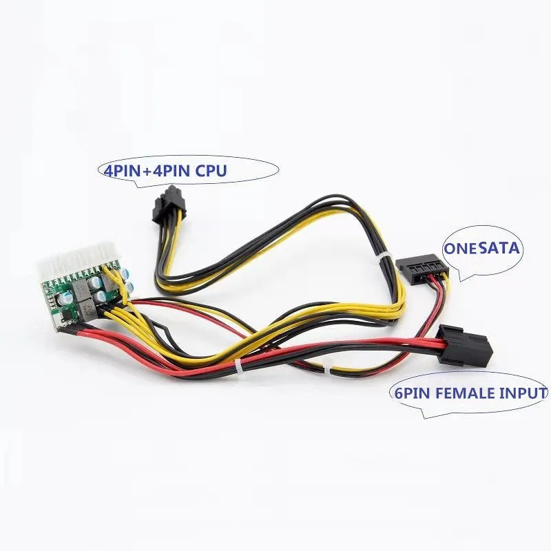 
 6pin женский входной ATX-300W, модуль источника питания с 24pin мини-itx PICO PSU коробка для майнинга ETH машина  